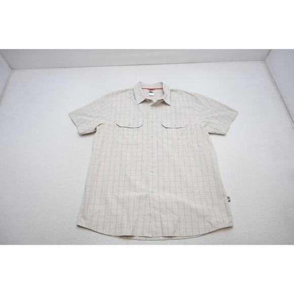 North Face Camp Shirt Checks Short Sleeve Hiking Pocket Button Up Mens XL - Picture 5 of 11